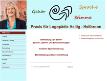 Tablet Screenshot of logopaedie-hellig.de